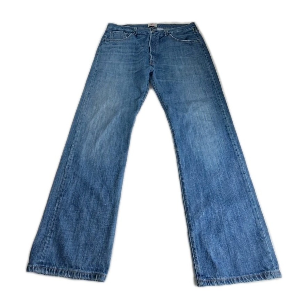 Levis 501 Jeans Mens 38X30 Blue Regular Fit Button Fly Denim - Picture 3 of 8